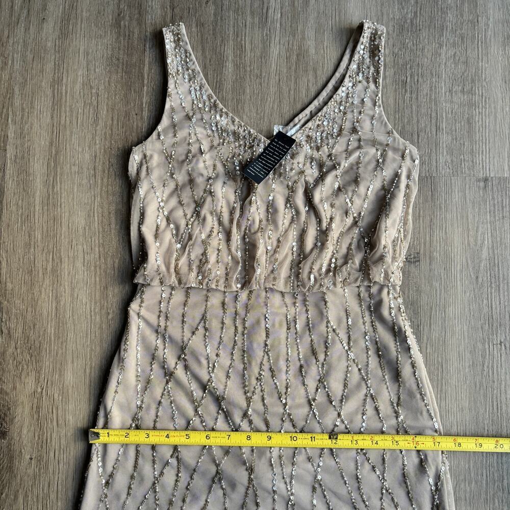 NWT Adriana Papell BHLDN Brooklyn Dress in Taupe Dress 0​​ - Picture 6 of 9